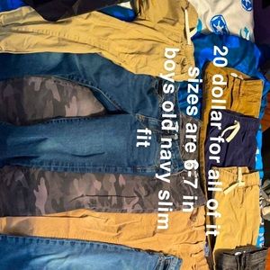 Old Navy boys slim fit pants and uniform joggers